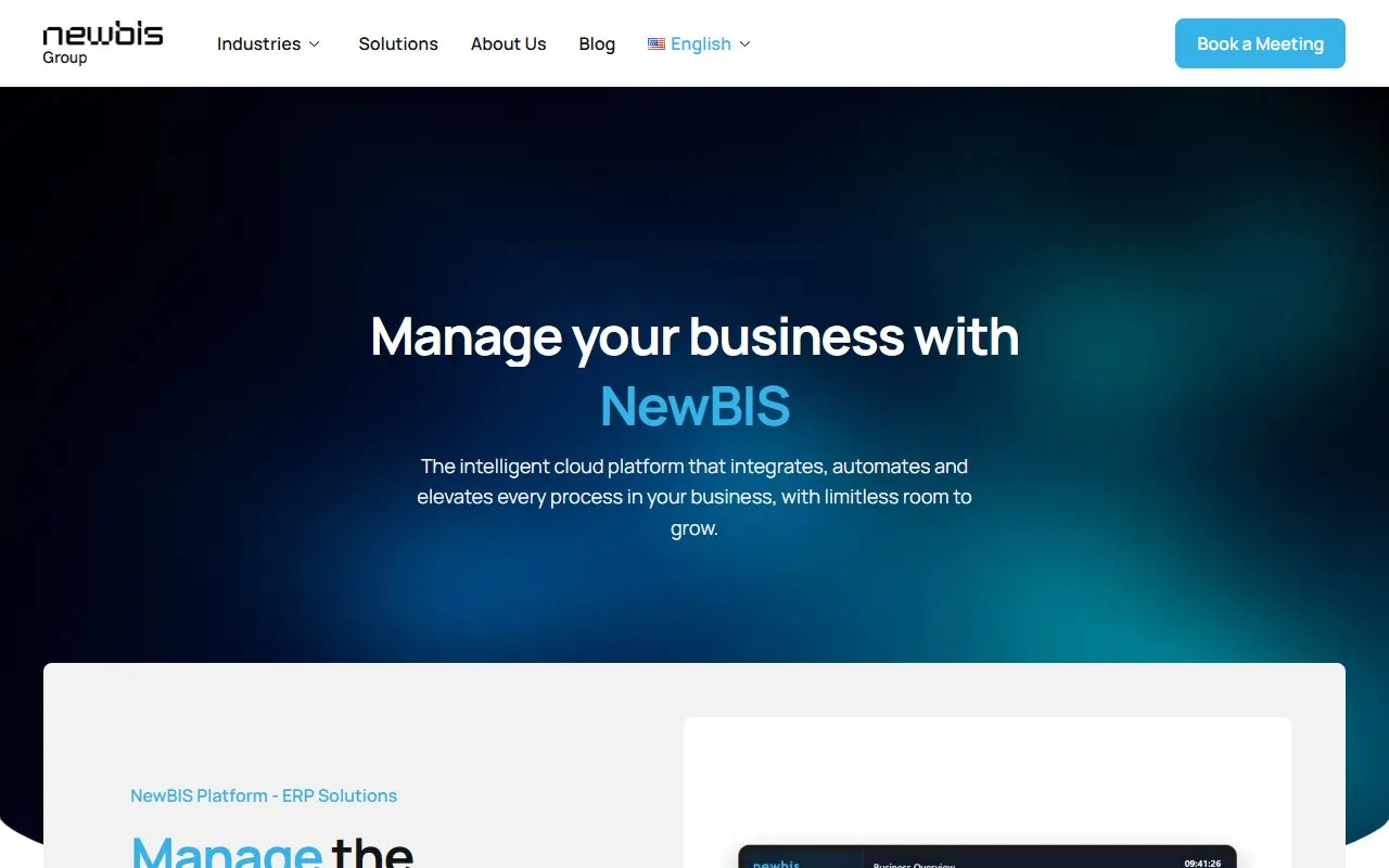 Начален екран на NewBIS Group